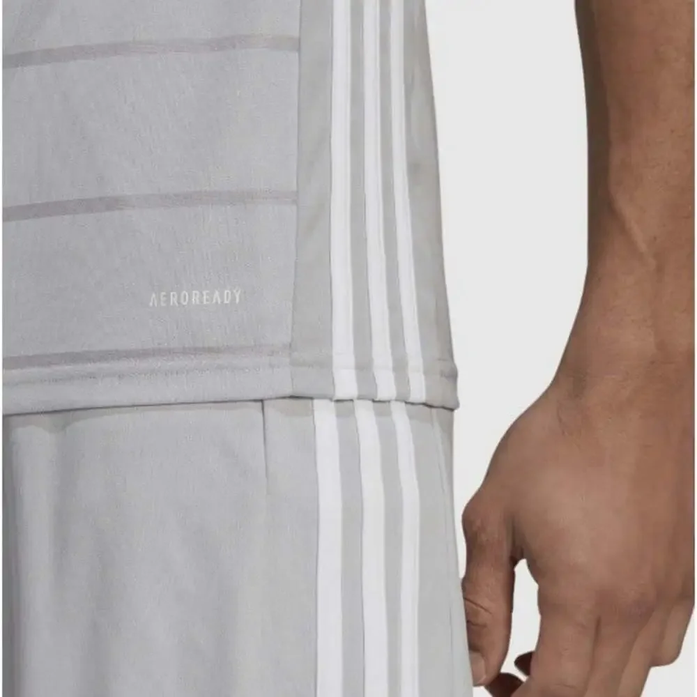 Adidas Men's Gray Campeon 21 Short Sleeve Aeroready Jersey T-shirt Size S